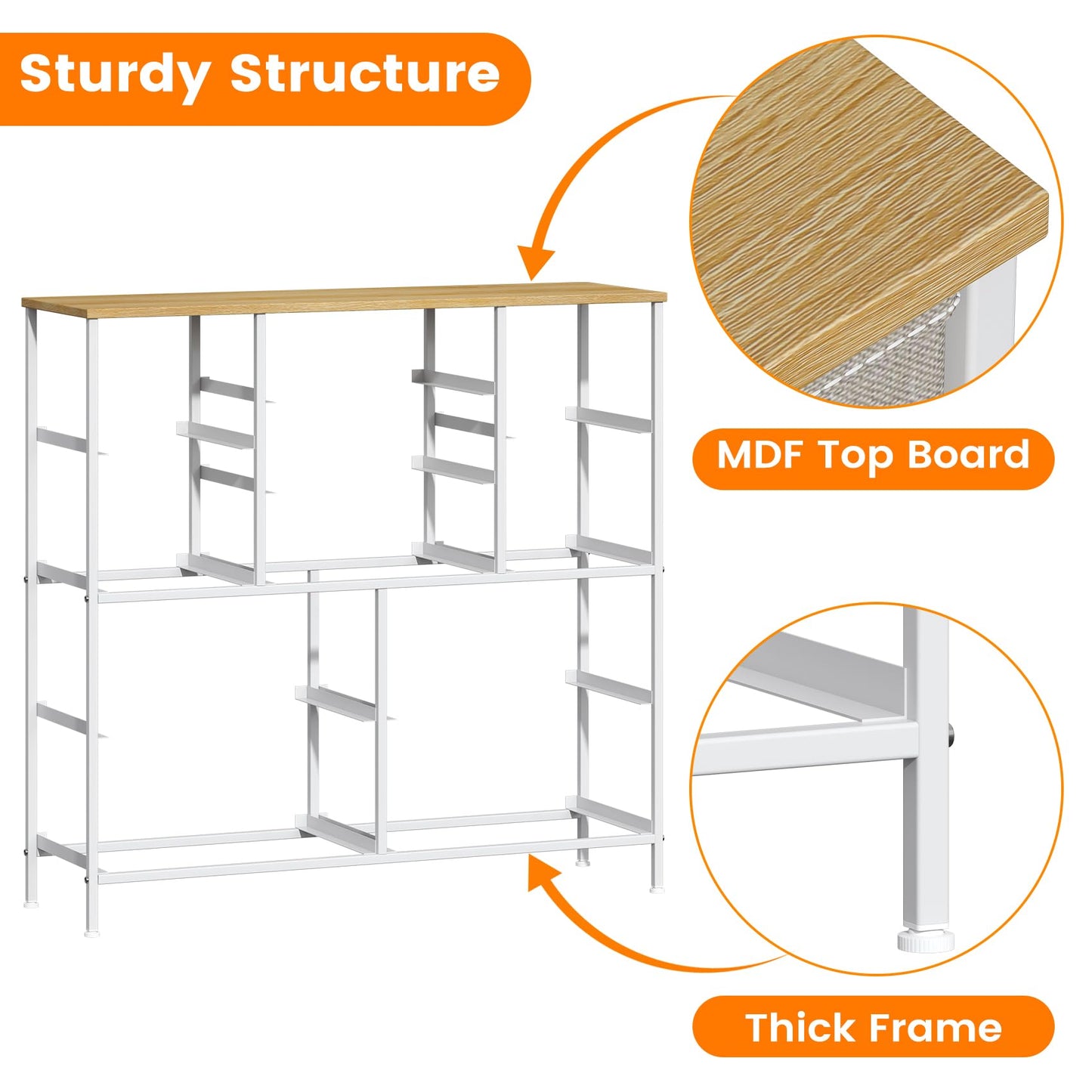 Feonase Chest of Drawers,Bedroom Tall Dresser with 11 Fabric Drawers, Metal Frame & MDF Wood Top, Adjustable Feet, Storage Organizer Unit for Bedroom