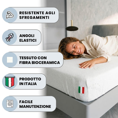 Italian Bed Linen MB HOME ITALY Mattress Cover, Thermocontrol, White, Small Double 120x200 cm