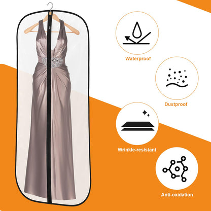 12 Pack Garment Bags, PEVA Dress Bags Covers Long, Clothes Covers 55in