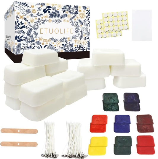 Soy Wax for Candle Making,Candle Wax,Candle Making Kit,Candle Making Supplies 960g Soy Wax,Candle Dyed Wax,Candle Wick Sticker,Candle Making Kits for