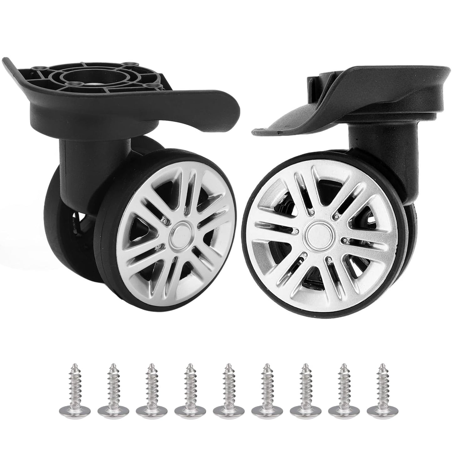 1 Pair Luggage Wheel Replacement, Universal Suitcase Caster Mute Double Row Wheels, Spare Spinner Luggage Caster