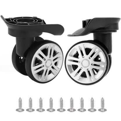 1 Pair Luggage Wheel Replacement, Universal Suitcase Caster Mute Double Row Wheels, Spare Spinner Luggage Caster