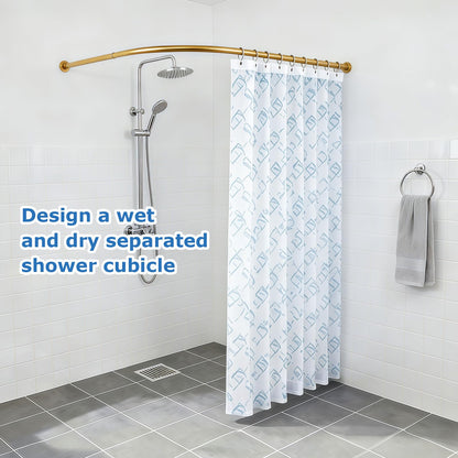 Minicoco Shower Curtain Rail for Bathtubs, L-Shaped Shower Curtain Pole in three varations 68x98cm / 68x98 cm, Wall Mounted Shower Pole