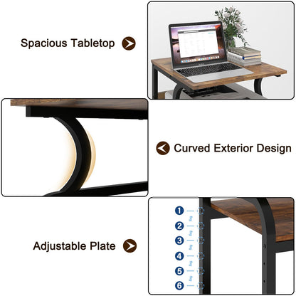 PUNCIA 3-Tier Movable Printer Stand Table with Storage for Home Office