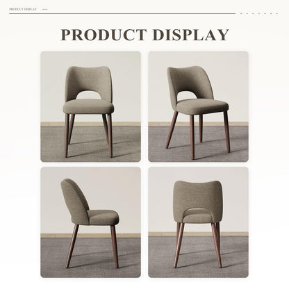 MALOL Upholstered Dining Chairs Set of 6, Fabric Chairs for Dining Room with Solid Wood Legs, Hollow Backrest and Thick Seat Cushion