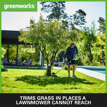 Greenworks 40V Cordless Strimmer for Medium Gardens, Adjustable Height, 30cm Cutting Width, Autofeed 1.65mm Nylon Line, WITHOUT 40V Battery & Charger,