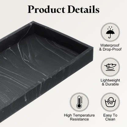 sourcing map Bathroom Vanity Tray, 7.9" x 3.9" Silicone Soap Dispenser Trays, Shatterproof Kitchen Sink Organizer for Soaps Keys Candle Trinket