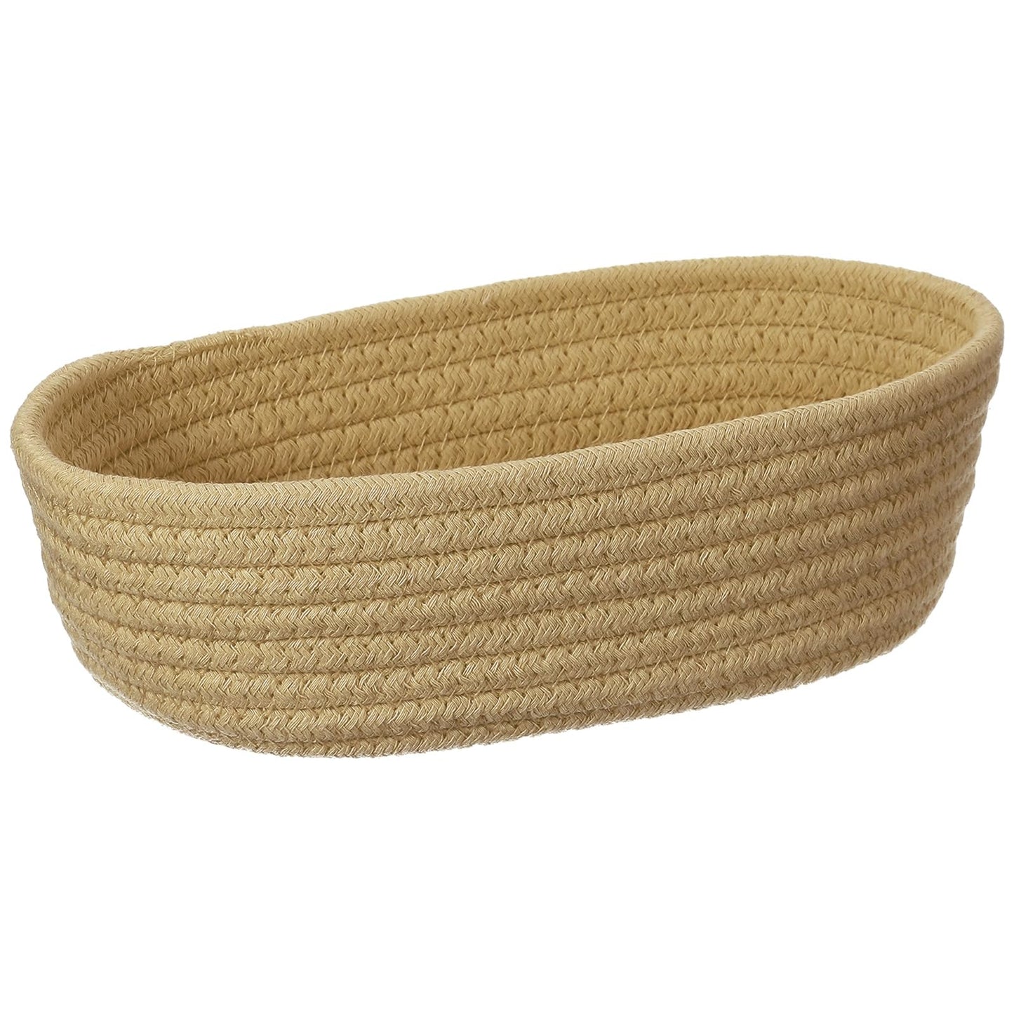 sourcing map Yellow Small Cotton Rope Woven Storage Basket, Shelf Closet Storage Gift Woven Baskets Cute Nursery Box Bin Decor Organization Bin for