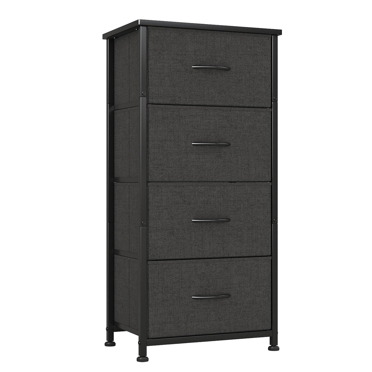 CAIYUN Chest of Drawers Bedroom, 4 Drawers Tall Dresser, Dresser for Bedroom Entryway Hallway Wardrobe, Closet Storage Drawer, Black