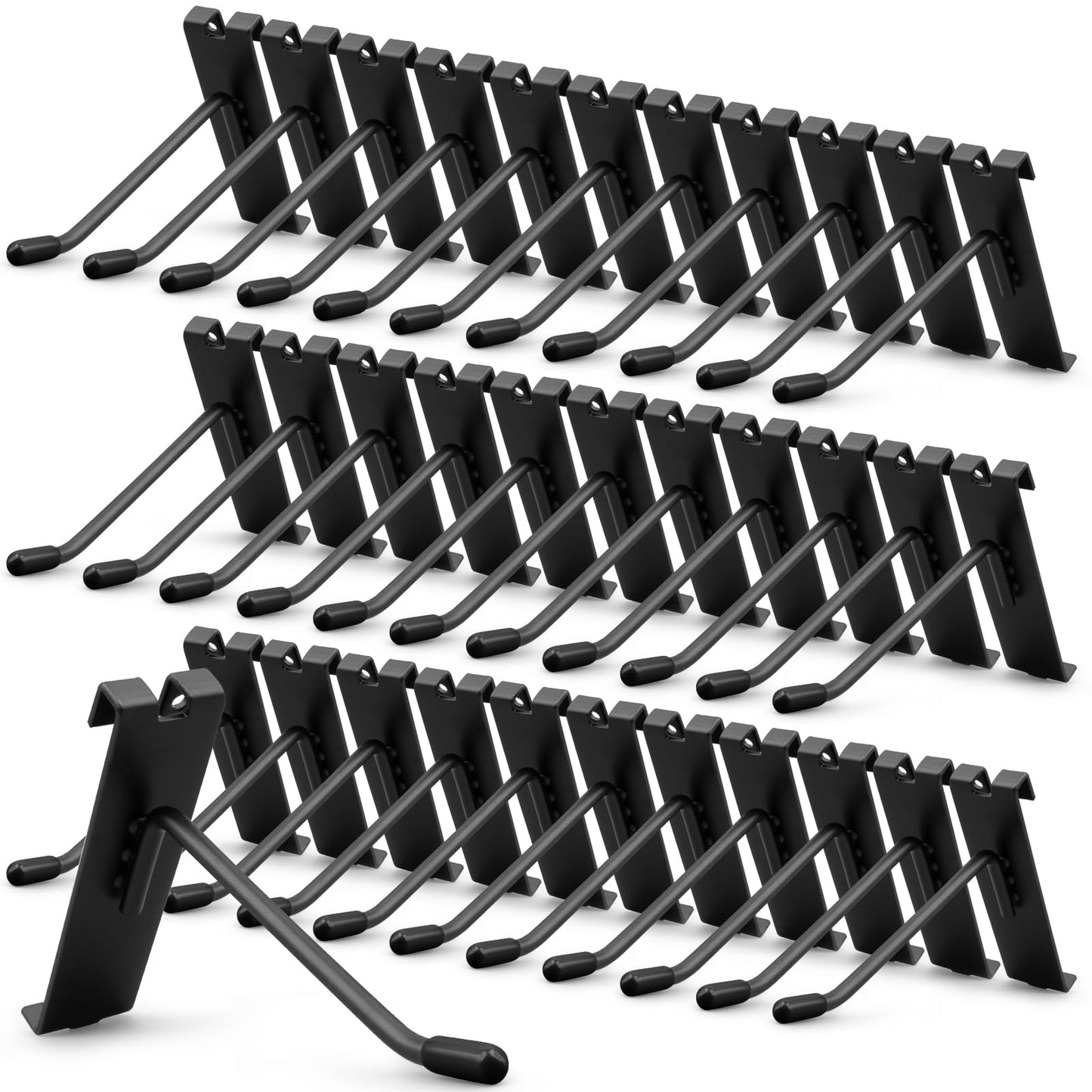 YFNVH 50 Pack Gridwall Hooks, Black Metal Display Hooks, 15 x 9 x 2.5 cm
