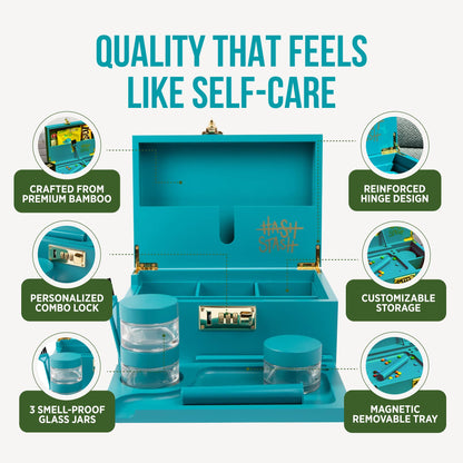 HASHSTASH - The OG Storage Box (Teal and gold)