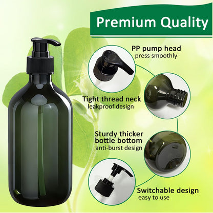 2Pcs Pump Bottle Dispenser, Alledomain 300ML/10OZ Refillable Empty Press Pump Bottles