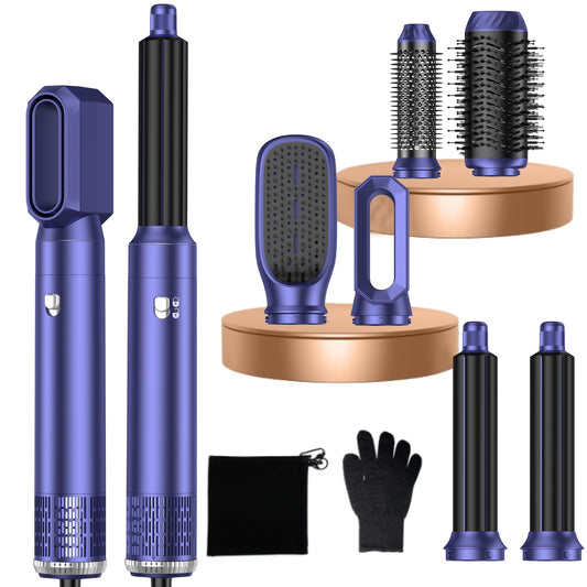 Airbrush Hair Styler 6 in 1 Multi Styler, Magic Styler Air Styler, Blow Dry Hair Brush, Air Curler, Hair Dry Brush, Airstyler for Drying, Curling,