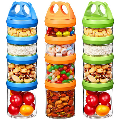 SELEWARE Food Storage Canisters Airtight Handy Portion Size Jars and Containers BPA Free Stackble Snack Pots Nut Box Leak Proof Twist Lock Formula