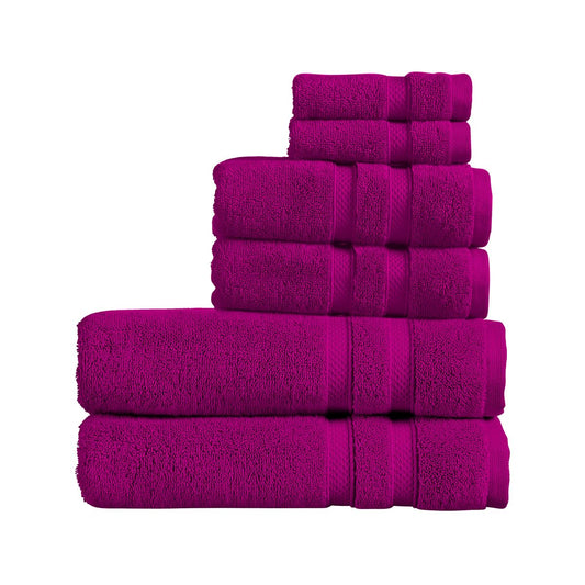 Christy Chroma Purple Towels Set | Set of 6 | 2 Bath Sheets 2 Hand 2 Face | Highly Absorbent Heavyweight 675GSM | Bold and Bright | Soft Smooth