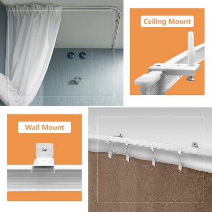 TOKPLNU Ceiling Curtain Track, Flexible Bendable Curtain Track 12Ft Curved Sliding Ceiling Track Set System for Room Divider Curtain Rail Track Wall