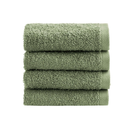 NELLA BIAGINI Minerva Bath Towels 30 x 30 cm, Set of 4, 100% Pure Terry Cotton, 420 g/m², Soft, Absorbent, Practical, Durable, Solid Colour