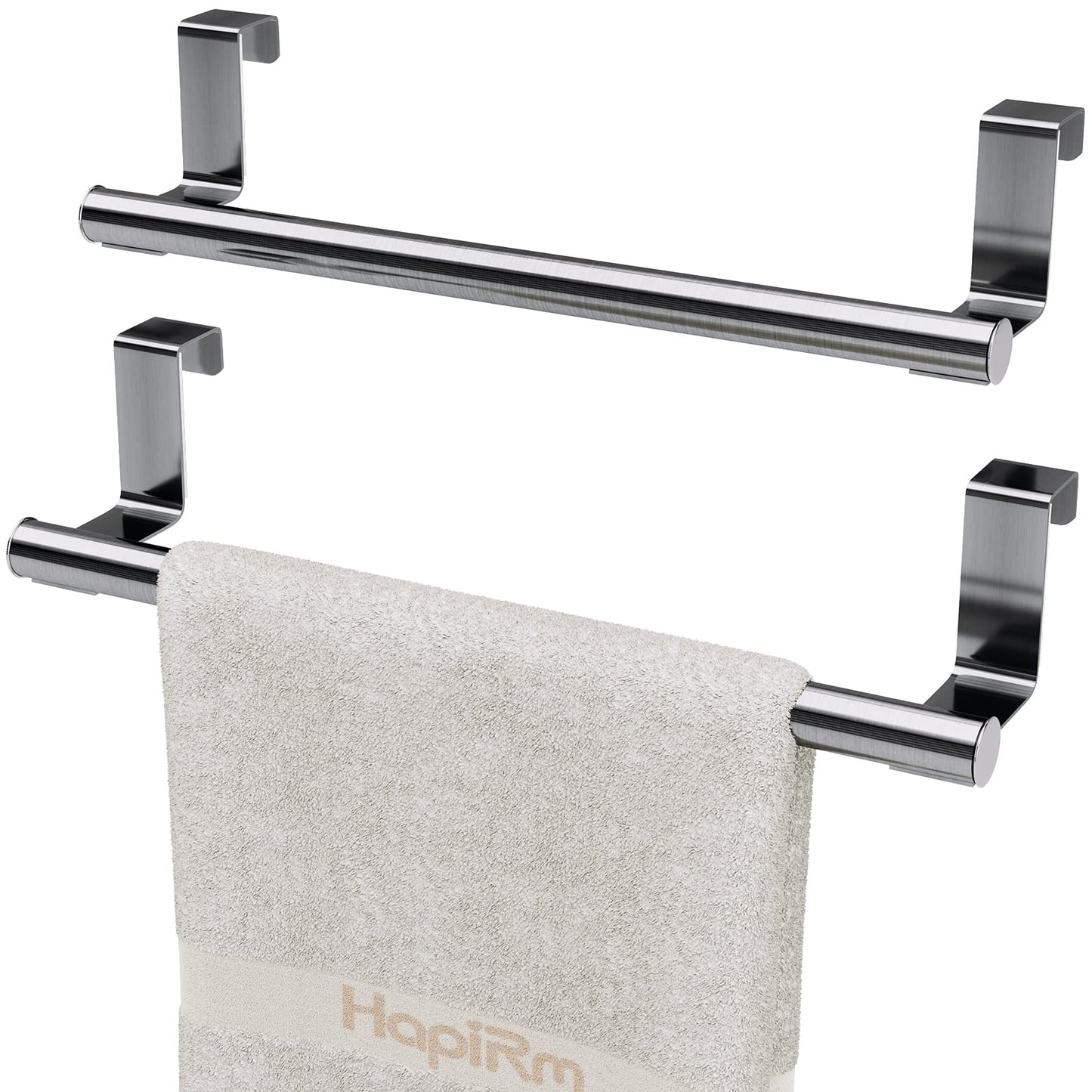 HapiRm Over Door Towel Rail - Kitchen Towel Holder for Cabinet Door, 2 Pack