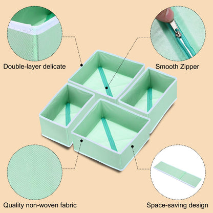 sourcing map 1 Set Foldable Cloth Storage Box, 6 Slots Fabric Socks Underwear Drawer Dividers Organizers Baskets Bins for Clothes Socks Scarves Ties