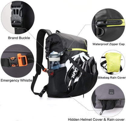 Rhinowalk Bike Bag Waterproof Pannier Backpack Convertible - 2 in 1 Bicycle Saddle Bag Shoulder Bag Laptop Pannier Professional Cycling