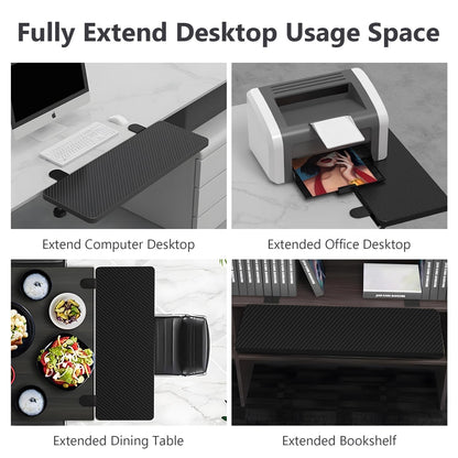 Ergonomics Desk Extender Tray,55x24x1cm Table Mount Arm Wrist Rest Shelf Without Punching Keyboard Support Stand Computer Desk Extension for Dorm
