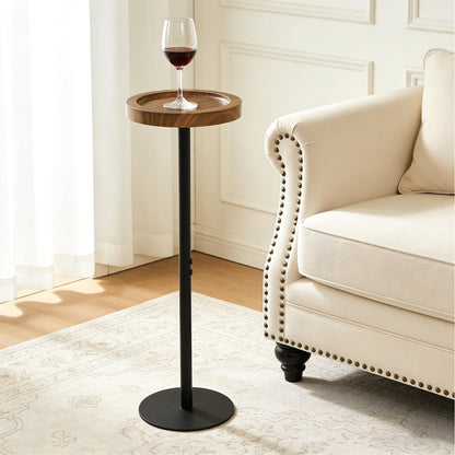 Simcat Small Round Side Table, Drink Table for Small Spaces and Modern Decor (1, Walnut)