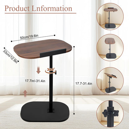 Kiss Me C-Shape Large Side Table Adjustable Height 360 Swivel Detach Baffle