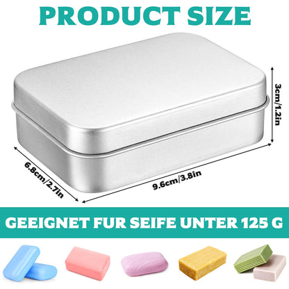 Tenbrachian 2 Pcs Travel Soap Cases, 150 ML Aluminum Soap Box, Soap Travel Case, Metal Soap Box, Soap Container, Leakproof Soap Dish Holder