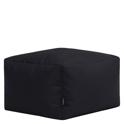 Bean Bag Bazaar Outdoor Bean Bag Footstool with Filling Included, Black