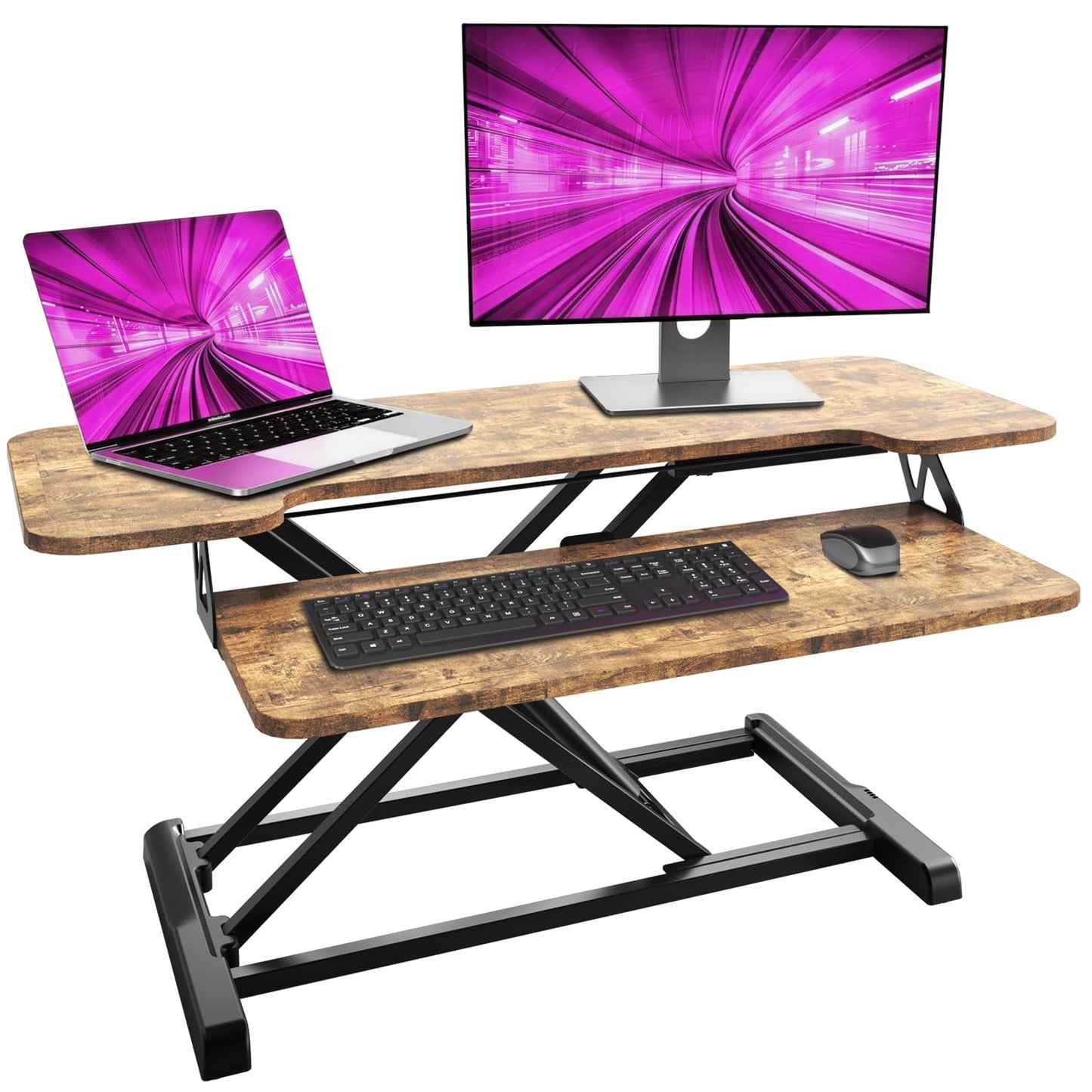 PUTORSEN Standing Desk Converter, 36 inch Height Adjustable Sit Stand Desk Converter