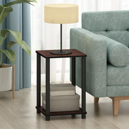 Furinno TURN-N-TUBE Side Table Set of 2, 2-Tier Stackable End Table with Open Shelf, Toolless Night Stand, Bedside Table, for Living Room, Bedroom
