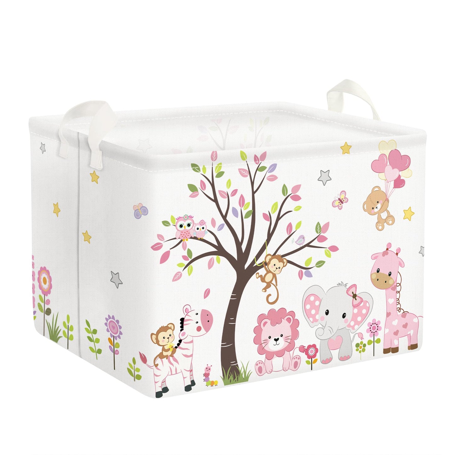 Clastyle Forest Animal Baby Laundry Hamper Collapsible Tree Clothes Kids Storage Basket Waterproof Boys Girls Toy Box for Nursery Room