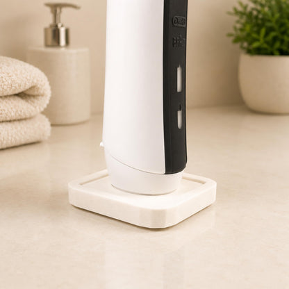 Electric Toothbrush Holder Stand Compatible with Oral-B – Single (Matte Ivory White, Single)