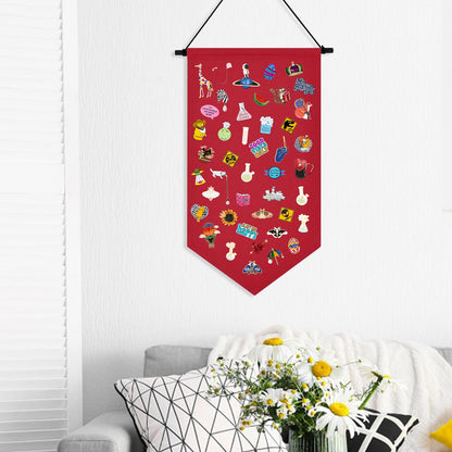 Kunyeah Wall Hanging Brooch Organizer Storage Case Colorful Canvas Pin Board Stand Enamel Pin Badge Hanging Holder Display Banner Earrings Collection