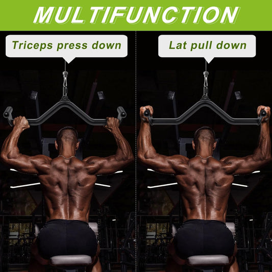 SELEWARE 28" Multi-Grip LAT Pull Down Bar ? Durable Alloy Steel, Ergonomic Grip, Versatile Cable Machine Attachment for Versatile Muscle Training