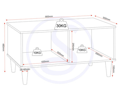 Seconique Tessa 1 Door Coffee Table in Natural Oak Effect