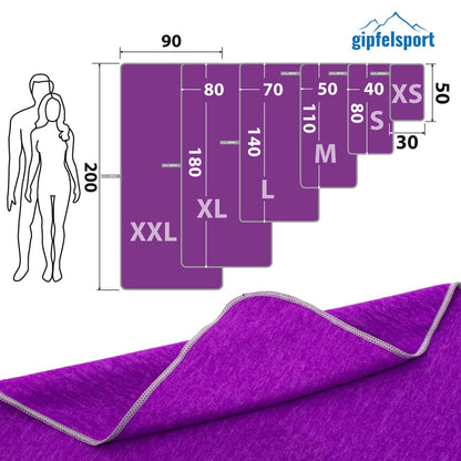 gipfelsport Microfibre Towel purple Set1 1x S(80x40cm) & 1x L(140x70cm)