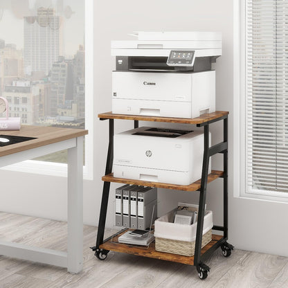 PUNCIA 60x50x75cm Printer Stand, 3 Tier Printer Table with Storage