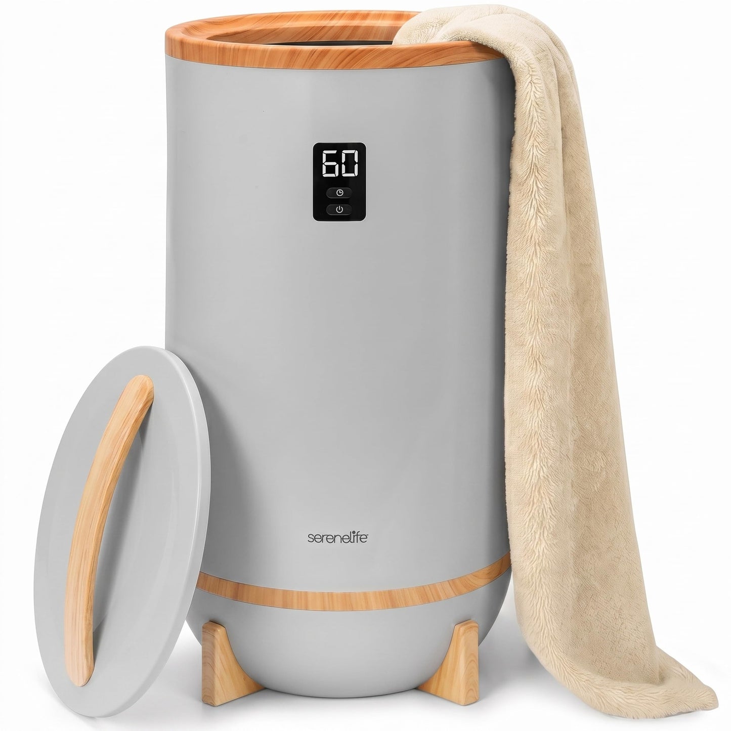 SereneLife Hot Towel Warmer for Bathroom and Spa, Luxury Towel Heater/Dryer Bucket w/Customized Fragrance, Auto Shut Off, LED Display