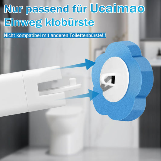 Ucaimao Disposable Toilet Brush 2 Pack, Toilet Brush and Holder Set with 48 Cleaner Refills and Extended Handle for Toilet Bowl Cleaners,Bathroom