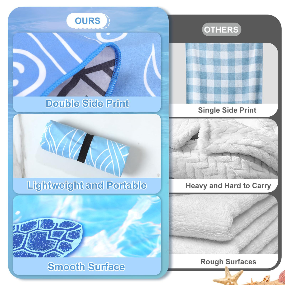 Anavasi 1 Pack Microfibre Beach Towels for Adults, 180 x 90 cm with Net Bag