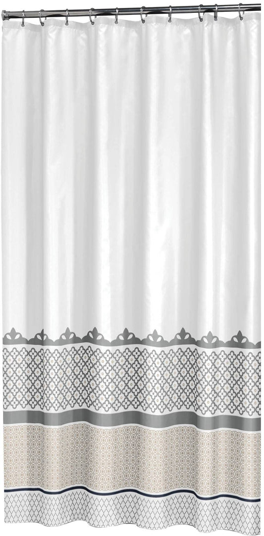 Sealskin Marrakech Shower Curtain, Polyester, Silver, 180 x 200 cm
