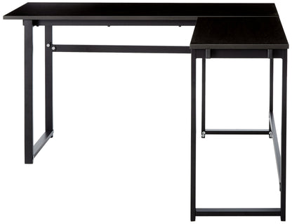 ZINUS Luke 135 cm Black Metal Corner Desk | L-Shaped Computer Desk | Office Desk | Easy, Bolt Free Assembly