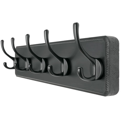 Dseap Coat Rack Wall: Patented, Heavy-Duty, 5-Double-Hooks Wooden Wall Mounted Coat Rack Coat Hanger Hook Rail for Winter Coats Hat Jacket Clothing