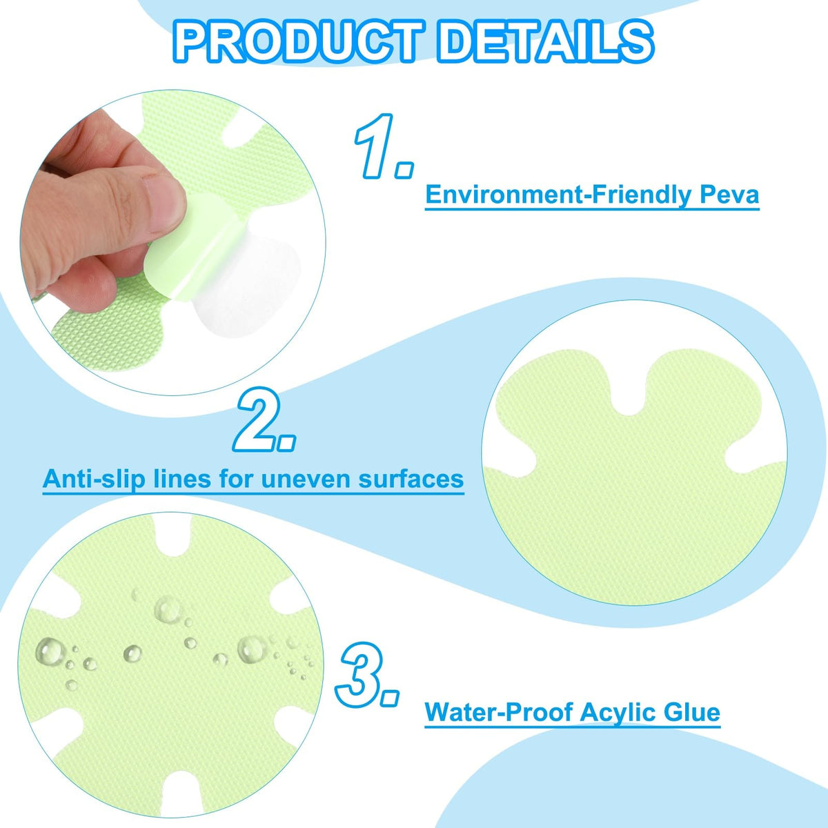 PATIKIL Bathtub Non Slip Stickers 3.9 x 3.9 Inch, 12 Pack Flower Safety Shower Floor Anti Slip Stickers with Adhesive Decals Scraper for Bath Tub