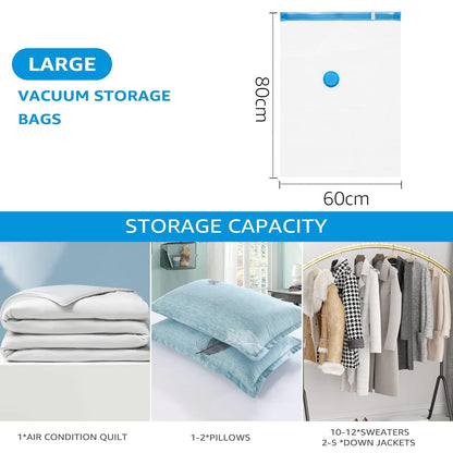BoxLegend Vacuum Storage Bags Space Saving Bags 6 Pieces 80x60cm Premium Ultra Strong, Anti-Leak & Reusable for Clothes, Bedding & Duvets