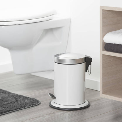 Sealskin Acero Pedal Bin, Stainless Steel, White, 22.4 x 23 x 28.5 cm