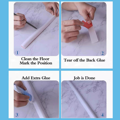 1 Meter Self-Adhesive Silicone Wet Room Floor Barrier,Shower Water Blocker for Kitchen Bathroom, Wet Room Floor Barrier