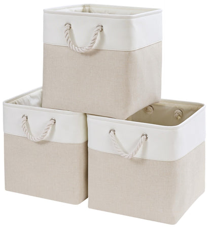 Mangata Fabric Storage Boxes, 28x28x28cm Storage Baskets Storage Cube Boxes for Organizing Clothes Shelf Nursery Home Closet