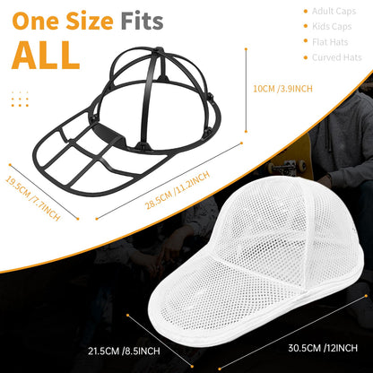 QIMATOP Baseball Cap Washing Cage, Collapsible Hat Washing Cage - Baseball Cap Cleaner for Washing Machine & Dishwasher – Ball Cap Holder
